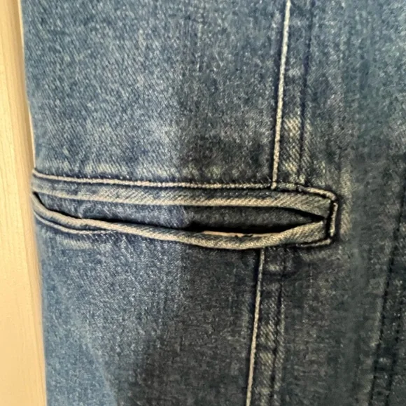 80s Mini Zip Up Denim Dress 4P - Picture 13 of 15